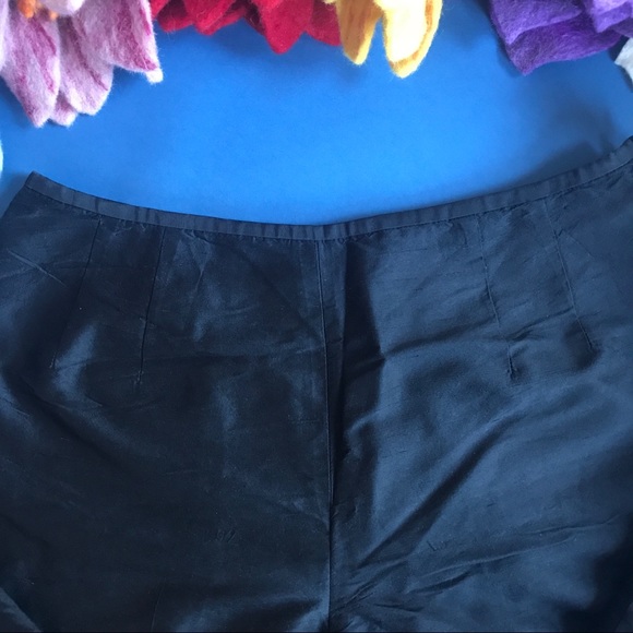 Vintage 90s pure silk black high waisted capris - Picture 2 of 7